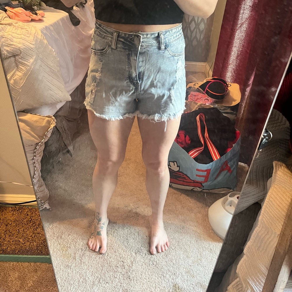 Women's Distressed Denim Shorts